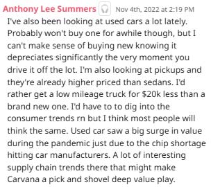 Image of a message from Anthony